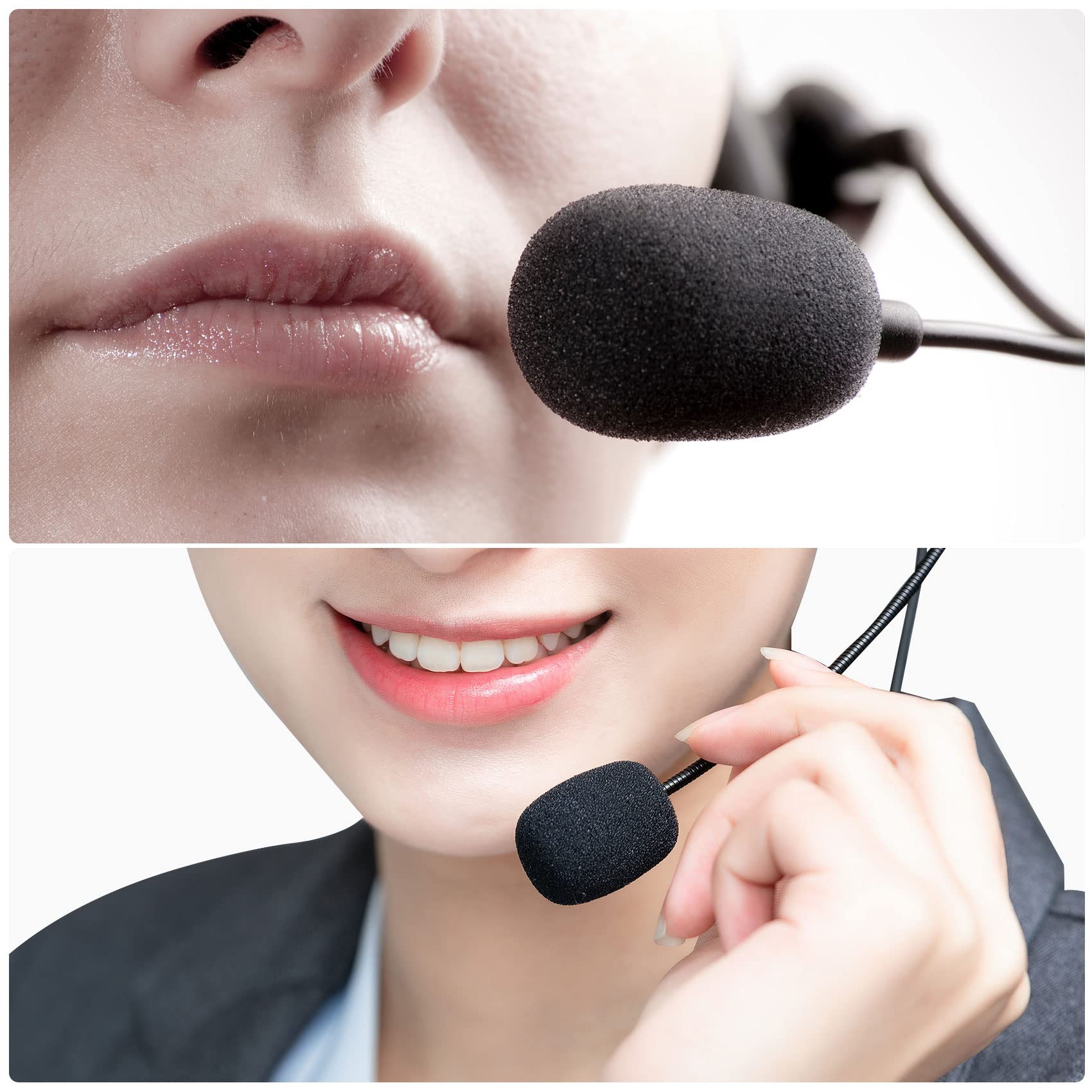PAGOW Mini-Schaumstoff-Mikrofon-Windschutzscheiben, hohe Dichte, Mikrofon-Headset-Abdeckung, Revers-Mikrofon-Windschutz für Lavalier-Mikrofone, Rauschunterdrückung (L x B: 2,8 x 2 cm, Kaliber: 8 mm)