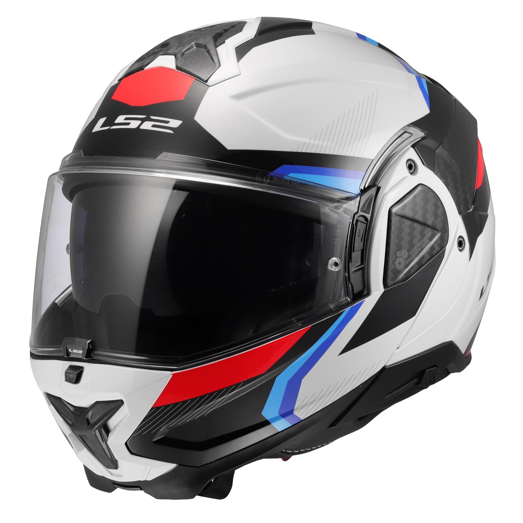 LS2 Helmets Advant II Modular Motorcycle Helmet W/ SunShield (Gloss Triple Nardo Gray/Blue - X-Small)