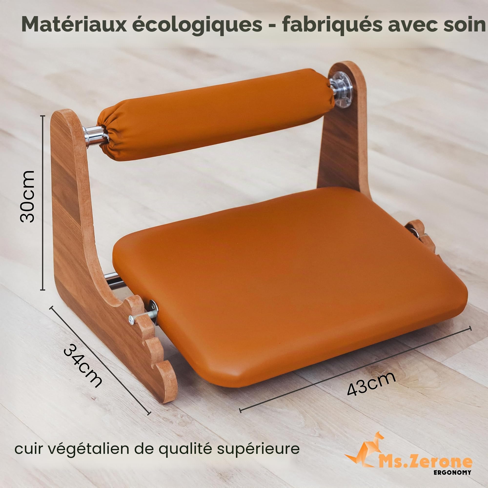 Repose Pied Bureau Ergonomique – Support Cheville Unique 3 Hauteurs Réglables Revêtement Similicuir Élégant (MDF) Idéal pour Gaming & Bureau
