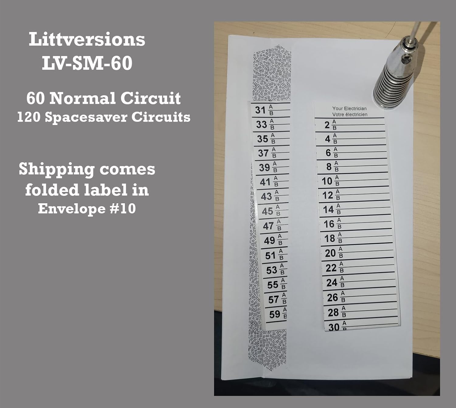 1 Pack 60 Circuits Vinyl Replacement for Siemens Electrical Circuit Breaker Panel Directory Labels Decal Sticker Load Centers DIRLBLK Waterproof