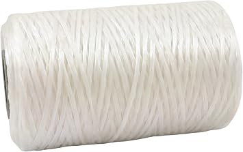 Kulay Artificial Deer Sinew White Waxed Flat Polyester Thread for Beading, Leather, Tie-dye Crafts and Sewing, White Sinue 5-Ply, 300 Yards or 900 Feet
