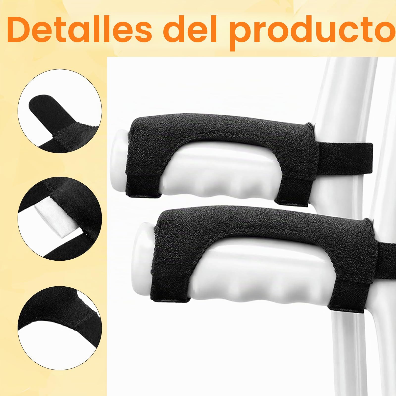 2 piezas de almohadillas para muletas, almohadillas para apoyos de antebrazo, almohadillas de silicona para mango de muletas, almohadillas antideslizantes para apoyos de antebrazo, accesorios de