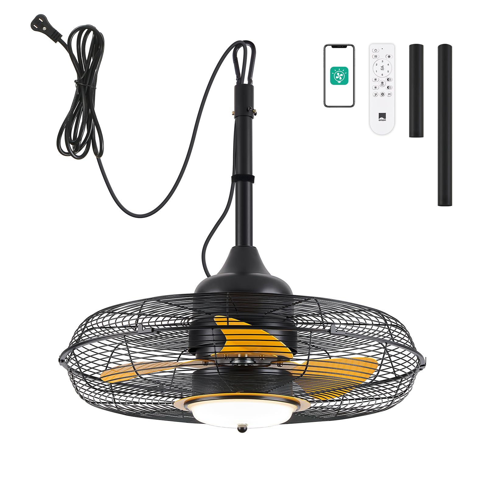Photo 1 of ***MISSING PART*** Orison 21'' Outdoor Ceiling Fans with Lights, Wet Rated Gazebo Fan with Remote, Plug in Hanging Fan for Patio Waterproof, App Controll