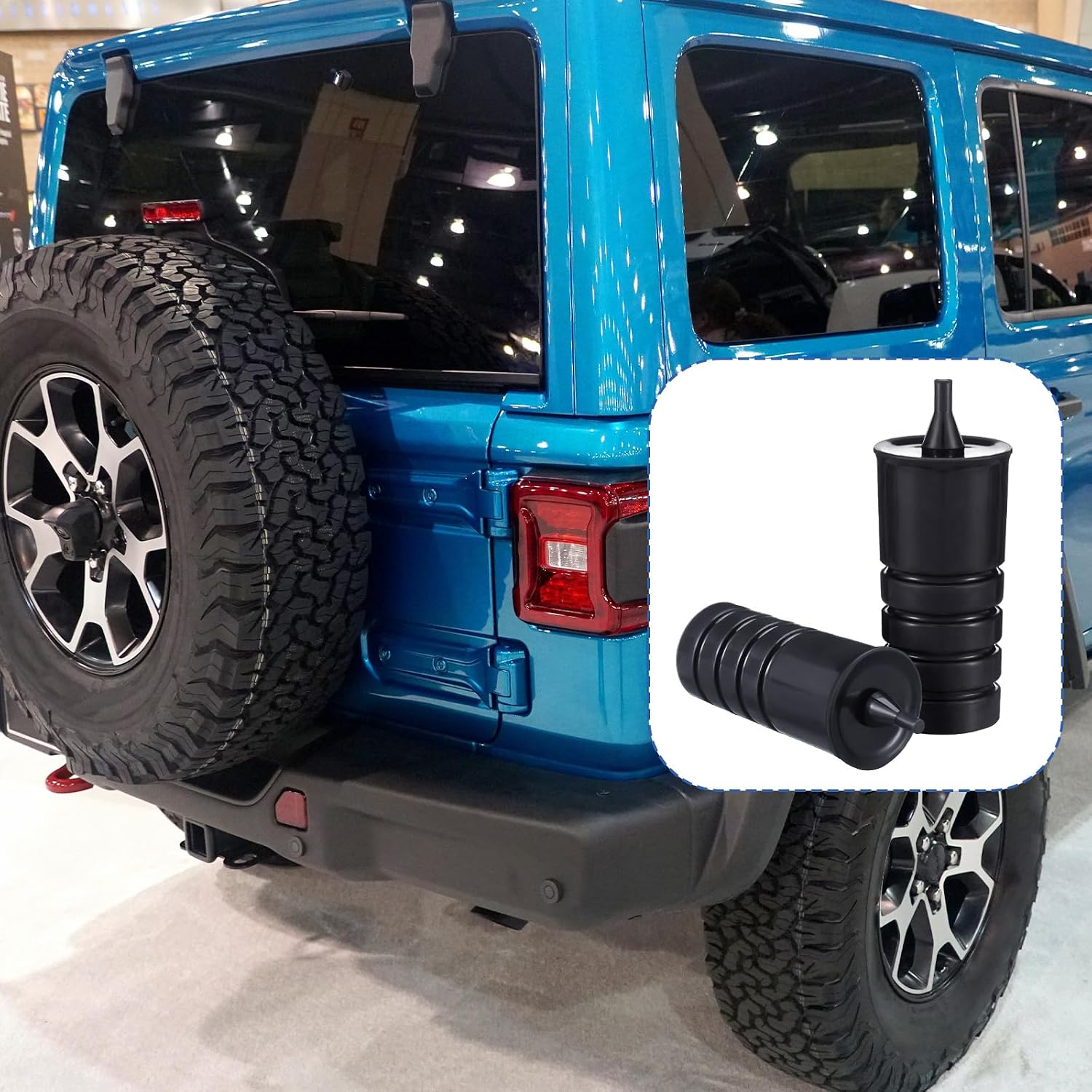 Tallew 4 Pcs Tailgate Spare Tire Bump Stop Kit Bumper Dampers Antirattle Tailgate Stabilizers Compatible with 2007-2024 JK/JL Models, Rubber Exterior Accessories for Spare Tire Carrier