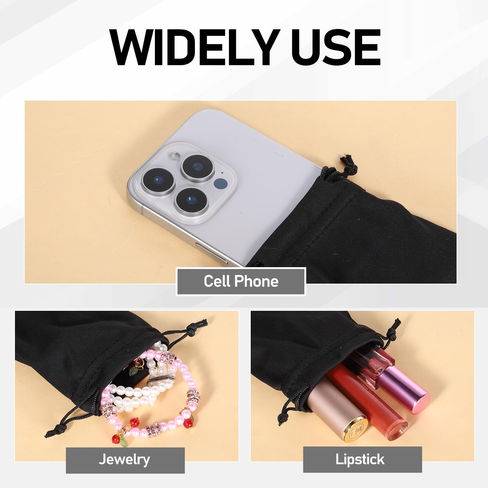 simarro 12-częściowa torba na okulary przeciwsłoneczne z mikrofibry, miękkie etui na okulary przeciwsłoneczne, 18 x 8,9 cm, czarna dzianinowa torba do przechowywania, odpowiednia na okulary