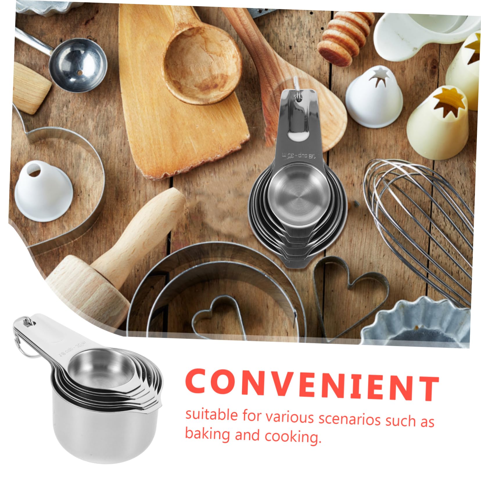 Zerodeko Ensemble de Tasses à Mesurer Finition Élégante et Polyvalente en Acier Inoxydable avec Capacité Précise 30ml à 240ml Cuisine et Pâtisserie