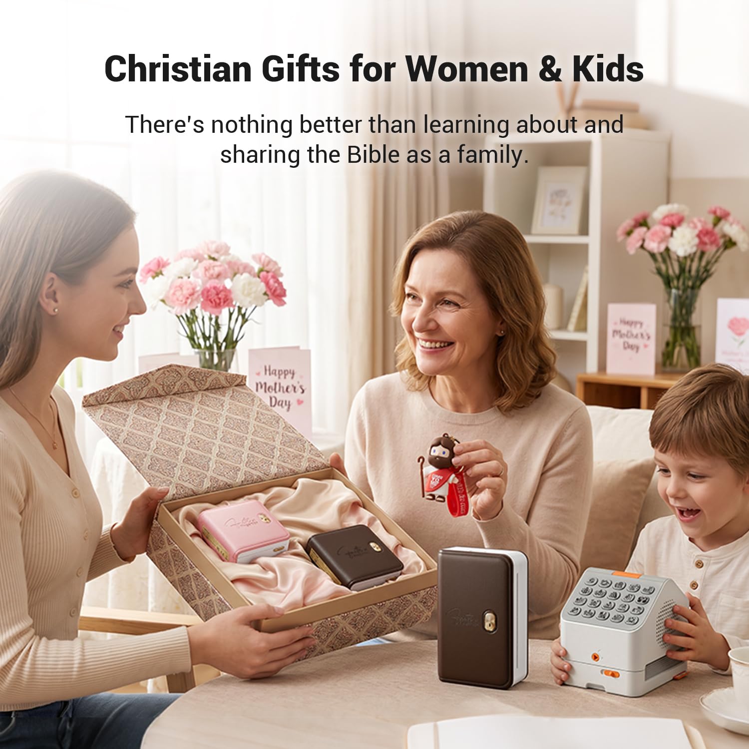 Suministros de diario de estudio bíblico rosa, kit de mini impresora de calcomanías F21, regalos cristianos para mujeres, hombres, adolescentes, niñas, niños, confirmación, bautizos