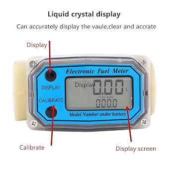 Fuel Meter Digital Fuel Meter Water Meter Mini Digital Turbine Flowmeter Fuel Meter 15-120L/min 1 NPT