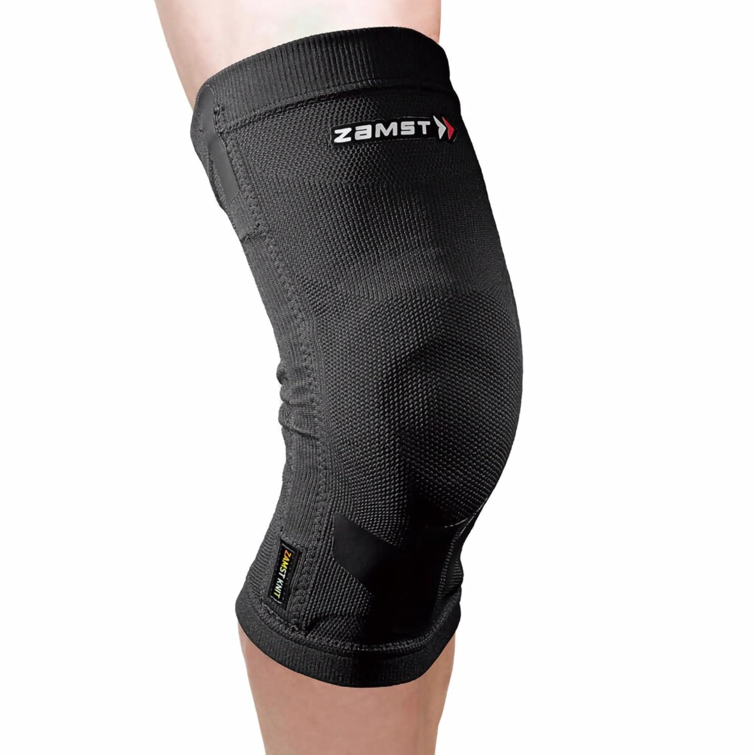 Zamst ZK-Motion Genouillère de Sport - Genouillère de Compression Tricotée Hybride pour Hommes et Femmes avec Renforts en Résine Flexibles, Protection du Genou et Entorses Ligamentaires - Taille M