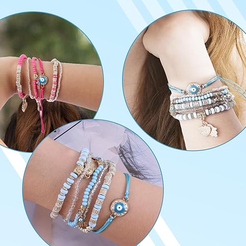 Miniatura 8 de 12Pcs Women's Bracelets Preppy Bracelet Protection Bracelet Friendship Bracelet Devil Eye Beaded Fashion Bracelet Bohemian Multilayer Rice Bead