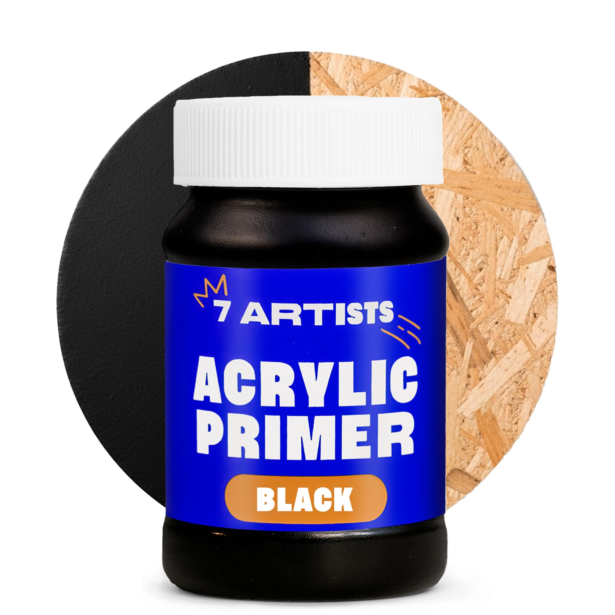 7 Artists Gesso Black Primer 100 ml – Acrylic Primer Undercoat for Canvas, Wood and Paper | Artists Gesso for Acrylic Painting, Oil and Watercolour