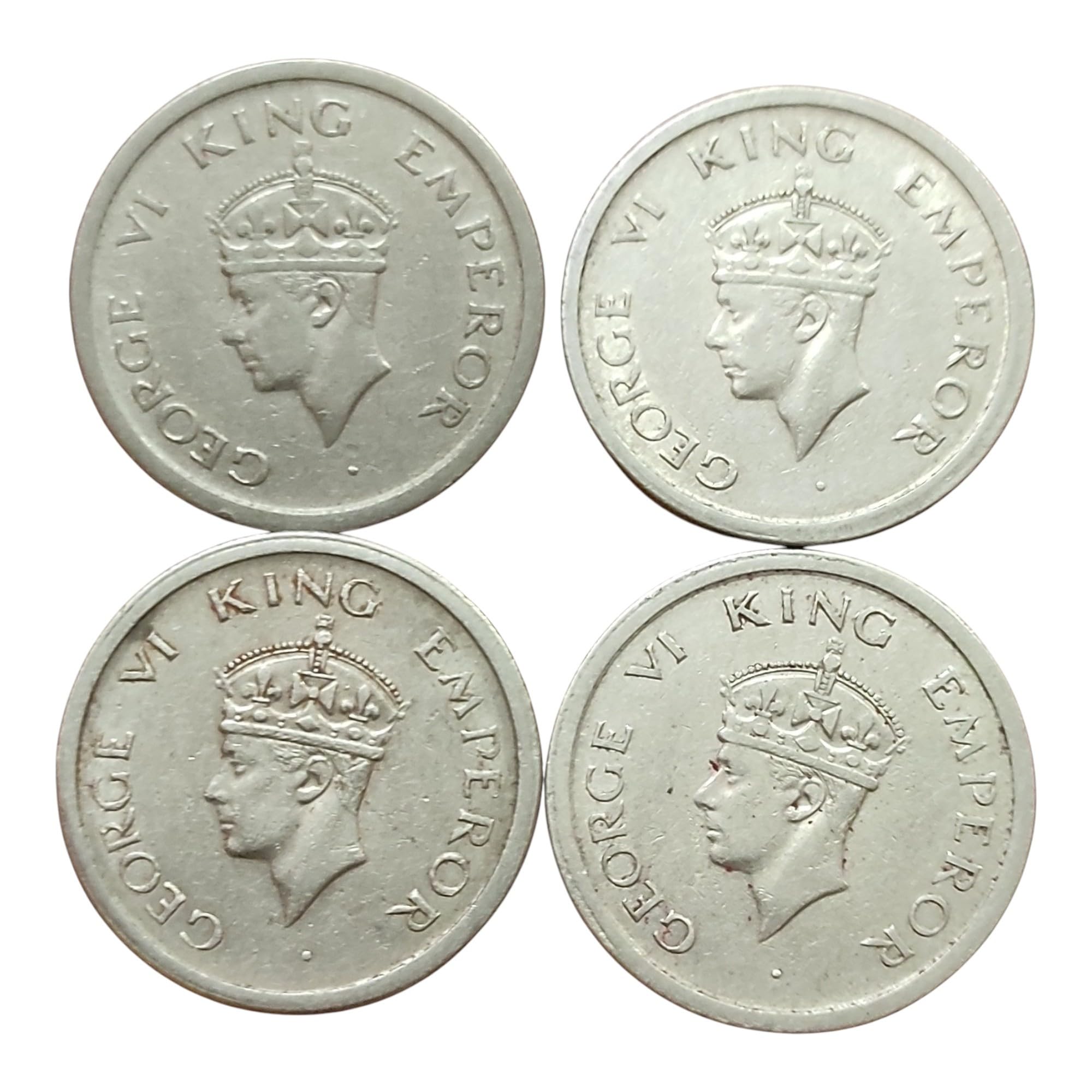 Maha Laxmi Antique 1947 One Rupee British India Coin Set of 4