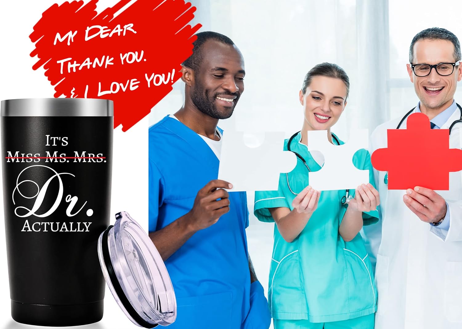 AMZUShome Doctor Gifts Travel Tumbler.It's Miss Ms Mrs Dr Actually Mug.Doctor,Doctor Retirement,Medical School Graduation Gifts.Appreciation,Birthday,Christmas Gifts for Doctors,MD,Med.(20oz Black) - Image 6