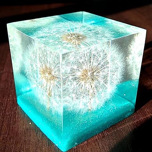 Miniatura 5 de Paquete de 2 moldes cuadrados de resina en forma de cubo de moldes de fundición de silicona, 2 tamaños, moldes de resina epoxi, moldes de silicona