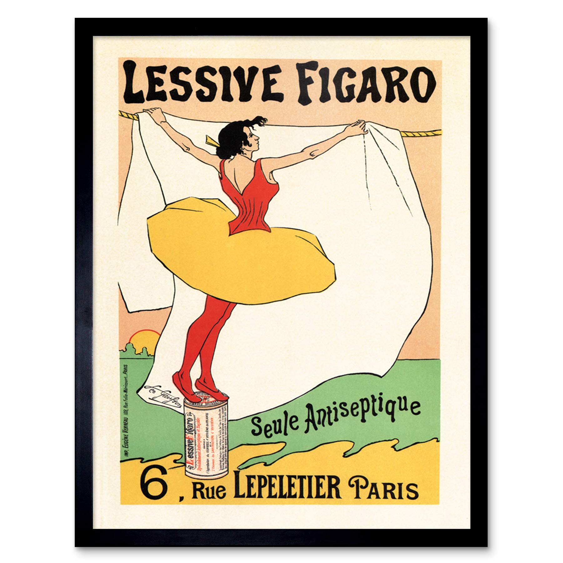 Figaro Washing Powder Soap Paris France Wall Art Print Framed 12x16