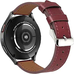 Premium Italy Leather Bands Compatible with Samsung Galaxy Watch 7 6 5 4 40mm 44mm, Galaxy 5 Pro 45mm, Galaxy Watch 6 4 Classic Active 2, 20mm Leather Watch Soft Replacement Strap for Women Men