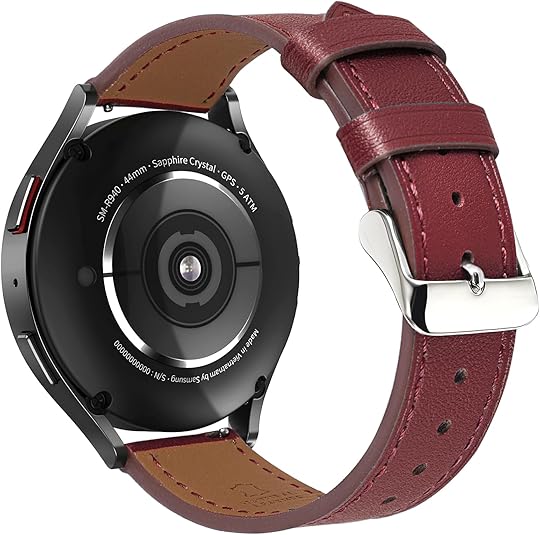 Premium Italy Leather Bands Compatible with Samsung Galaxy Watch 7 6 5 4 40mm 44mm, Galaxy 5 Pro 45mm, Galaxy Watch 6 4 Classic Active 2, 20mm Leather Watch Soft Replacement Strap for Women Men