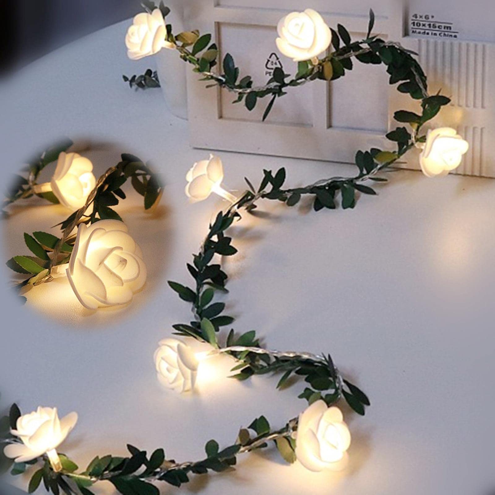 Allforyou Usb Powered 6M 40Led 6M/3M/1.5M Rose Flower Led Christmas Garland Fairy String Lights Usb/Battery Operated Outdoor For Wedding Garden Party Decor