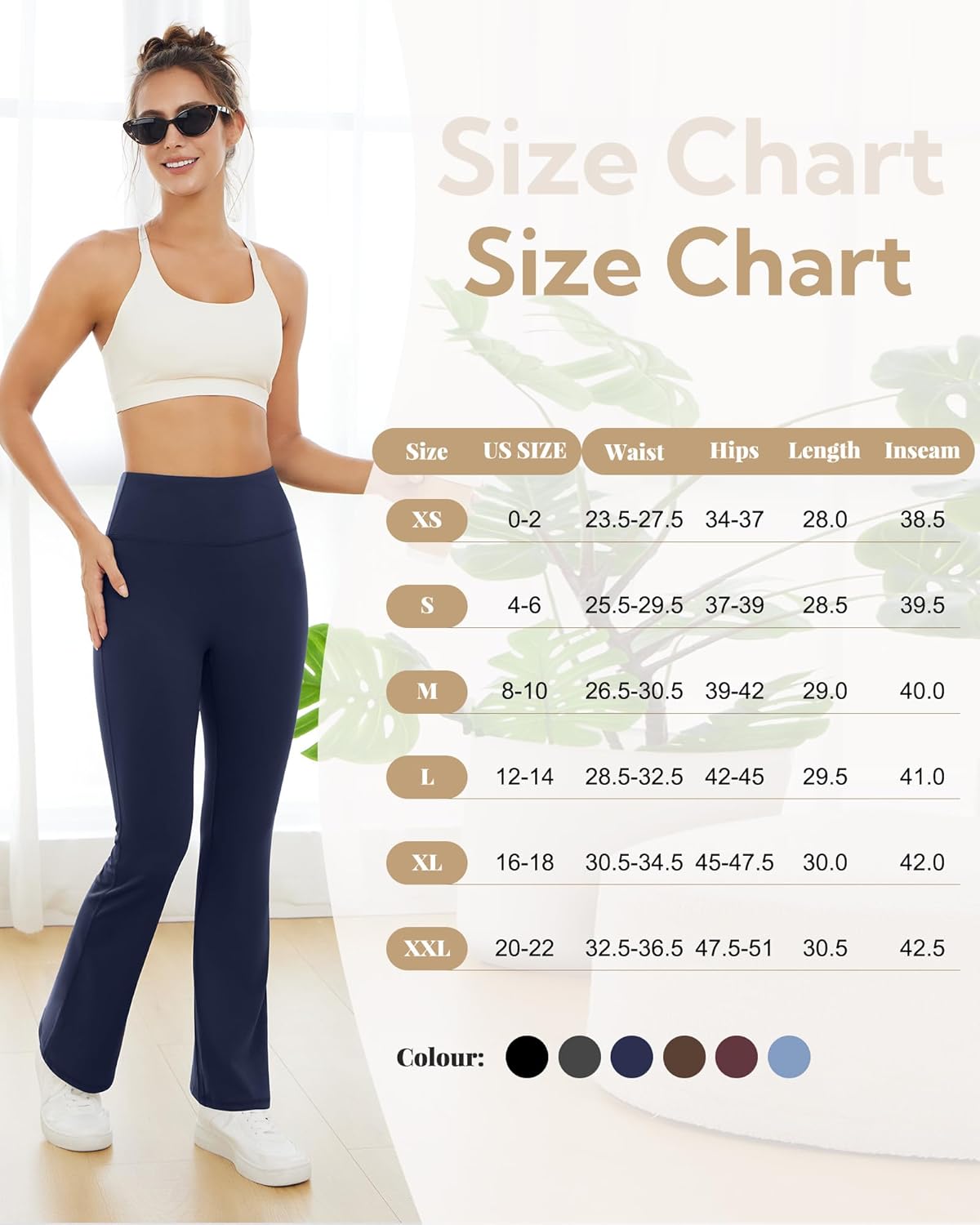 Yoga Pants for Women High Waisted Flare Leggings Bell Bottom Leggings Front Seamless Flared Workout Pants Tummy Control - Image 6