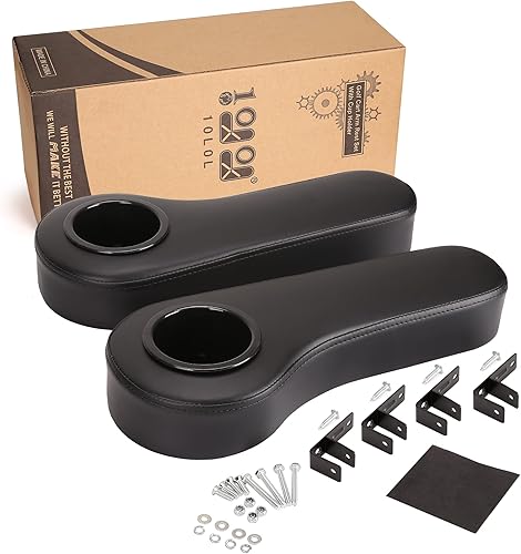 Miniatura 2 de 10L0L Kit de asiento trasero de carrito de golf sin perforaciones, juego de reposabrazos con portavasos y cubierta para carrito de golf para la