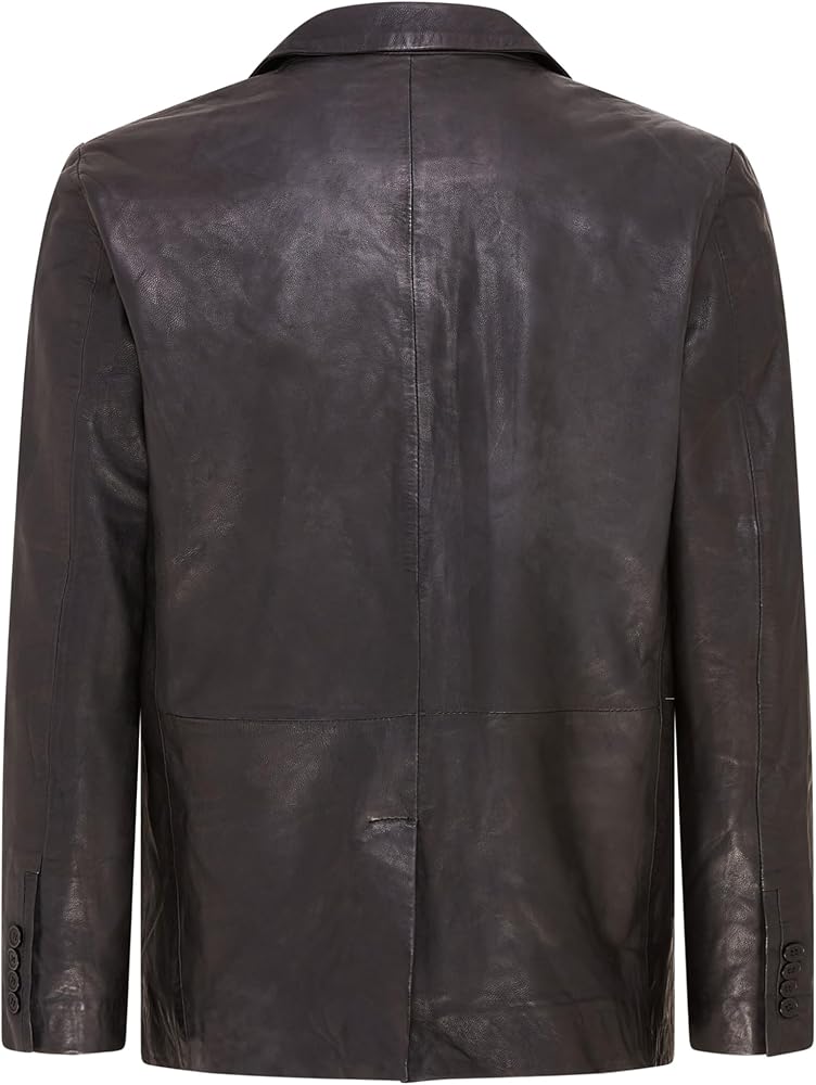 Mens Leather Blazer Soft Real Italian Leather Fitted Vintage