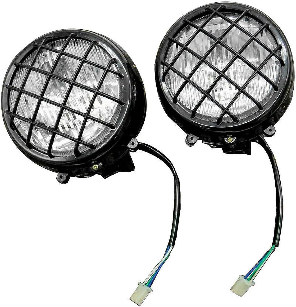 New Left and Right Headlights assembly Lens Bulbs Lights Grills Warrior for Yamaha Banshee 1987-2006