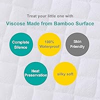 Vista 2 de Waterproof Mattress Protector, Quilted Mattress Cover for Moses Basket Mattress & Silver Cross Stroller Bassinet Mattress, 2 Pack, Ultra Soft