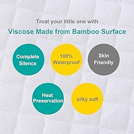 Waterproof Bassinet Mattress Protector, Fit for 17 x 33 Most Mainstream Bassinet Mattress - Rectangle, Hourglass, Oval, Ultra Soft Breathable, Washer & Dryer