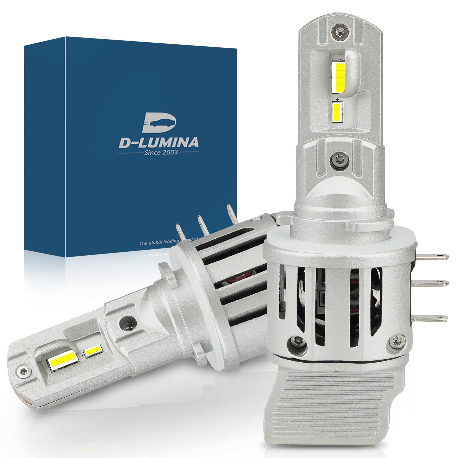 D-Lumina Lampadina H15 LED 99.99% Canbus 120W 16000LM 6500K Chip Seoul CSP Super Luminoso Kit di Conversione Fari per Auto a LED Con Ventola di Raffreddamento, 2 pezzi