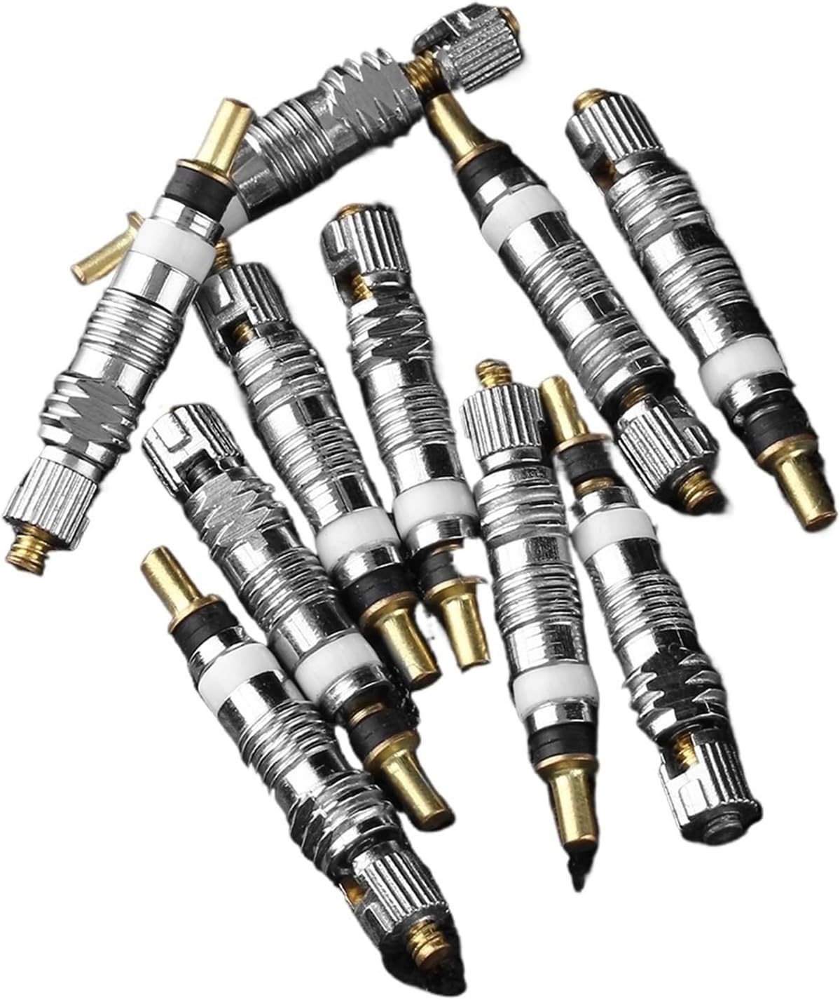 Valve Core 2-20Pcs Bicycle Valve Core Replacement Brass CNC Road Bike Tire Tubes Service Parts Repair Tool(50PCS 8x26mm)