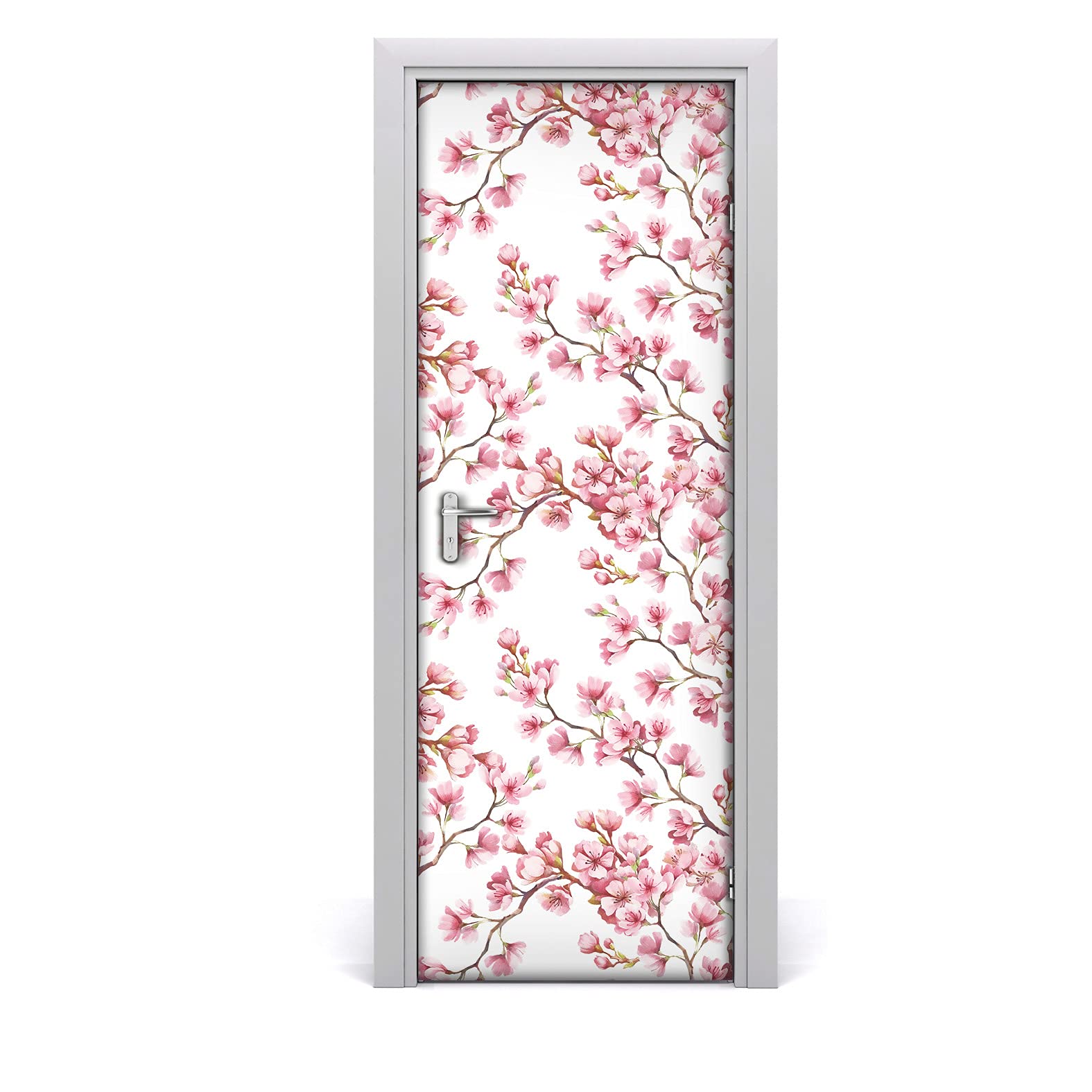 Papier peint pour porte fleurs de cerisier autocollant mural imperméable 85x200 cm