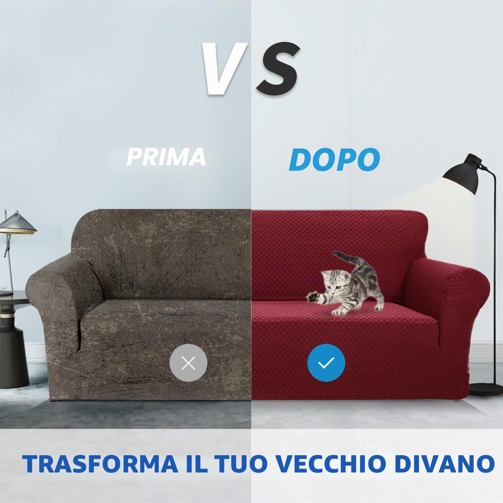 MAXIJIN Copridivano extra large per 3 o 4 posti, fodera per divano jacquard elasticizzata per cani Fodera per divano proteggi divano adatto agli animali domestici (4 posto, Jacquard Rosso)