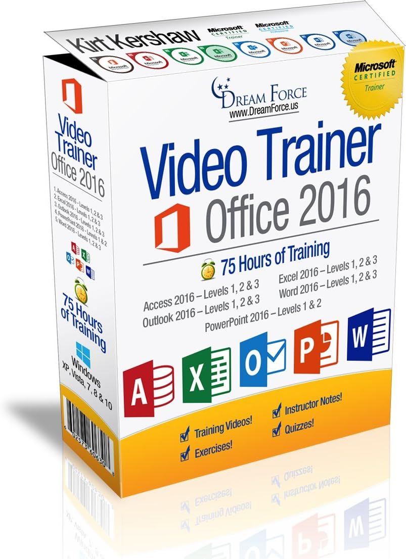 Office 2016 Training Videos – 75 Hours of Office 2016 training by Microsoft Office: Specialist, Expert and Master, and Microsoft Certified Trainer (MCT), Kirt Kershaw