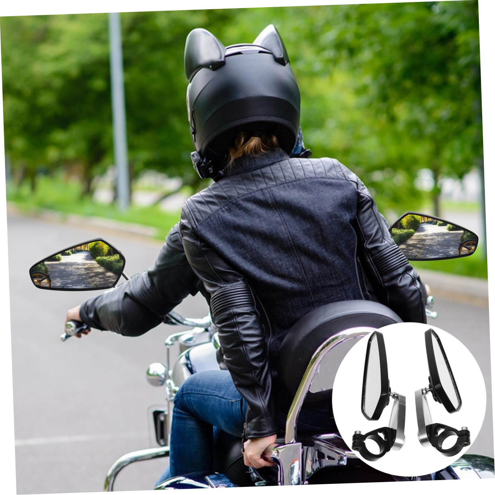 Miroir Rétroviseur Moto Style Rétro Rétroviseurs Latéraux pour Guidon Moto avec Caméra Embarquée Aluminium pour Tout-