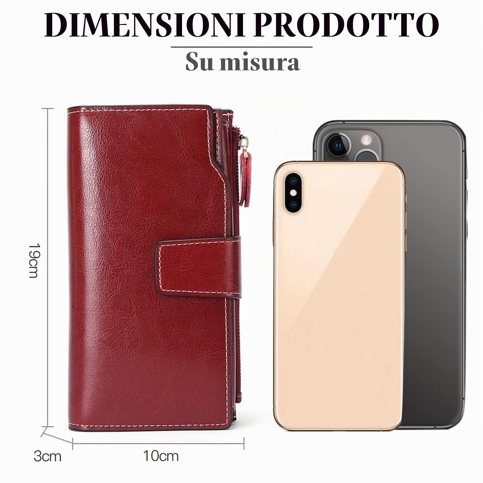 SENDEFN Portafoglio in pelle da donna, con protezione RFID e scomparti per carte di credito e scomparto per cellulare