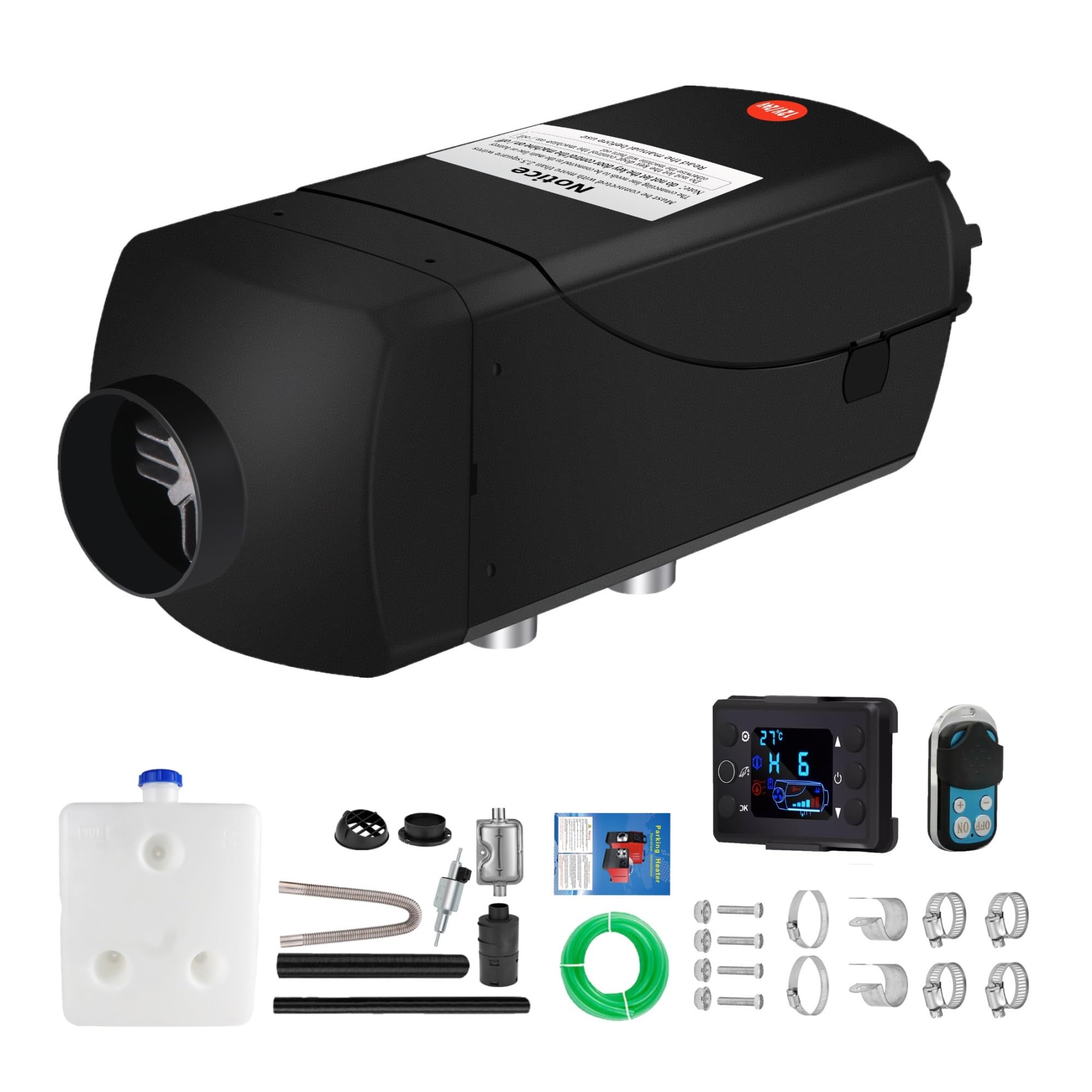 Chauffage Stationnement Chauffage de stationnement Diesel Portable 2000 W 12/24 V 2kW, réglage Automatique de l'altitude, Chauffage à air Diesel Diesel