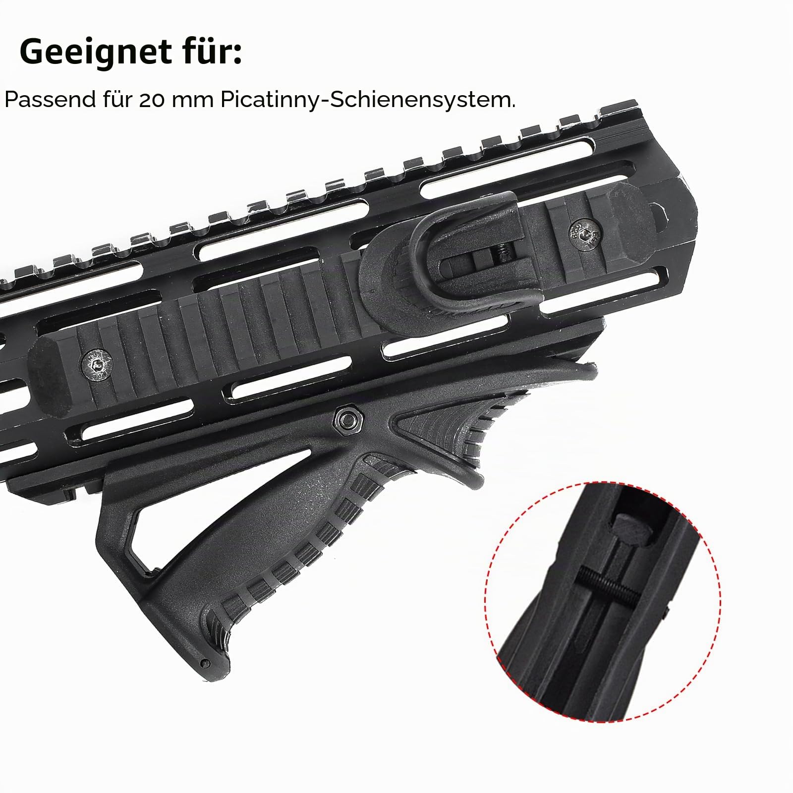 SBGJMY Taktischer Griffe Frontblende mit Daumen-Griff für 20 mm Pitcairnin-Schienensystem