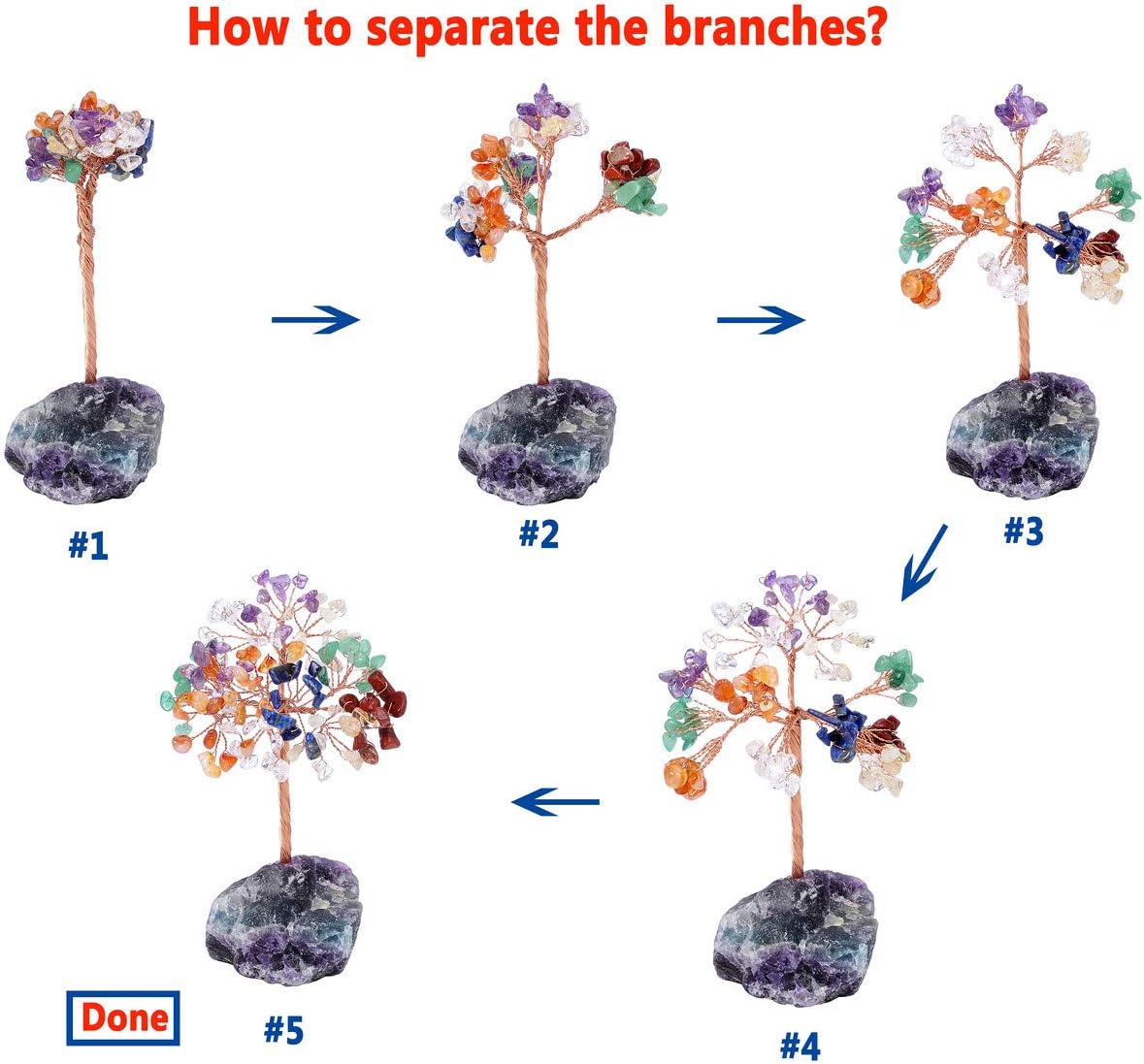 PESOENTH Amethyst Tree Crystal Tree of Life Spiritual Gifts for Women Birthday,Healing Crystals Trees Positive Energy Gemstones Purple Home Room Office Desk Spiritual Meditation Decor - Image 6