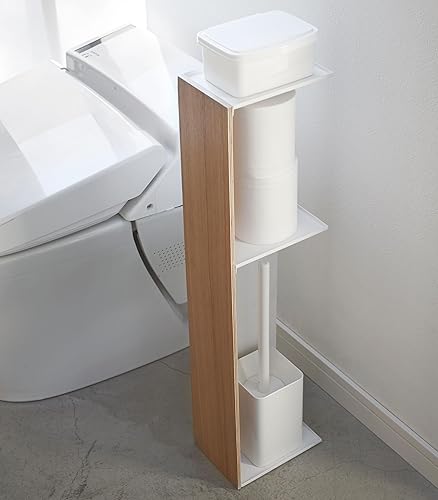 Miniatura 6 de YAMAZAKI Home Rin Toilet Organizer - Slim Bathroom Storage Shelves - Steel + Wood -