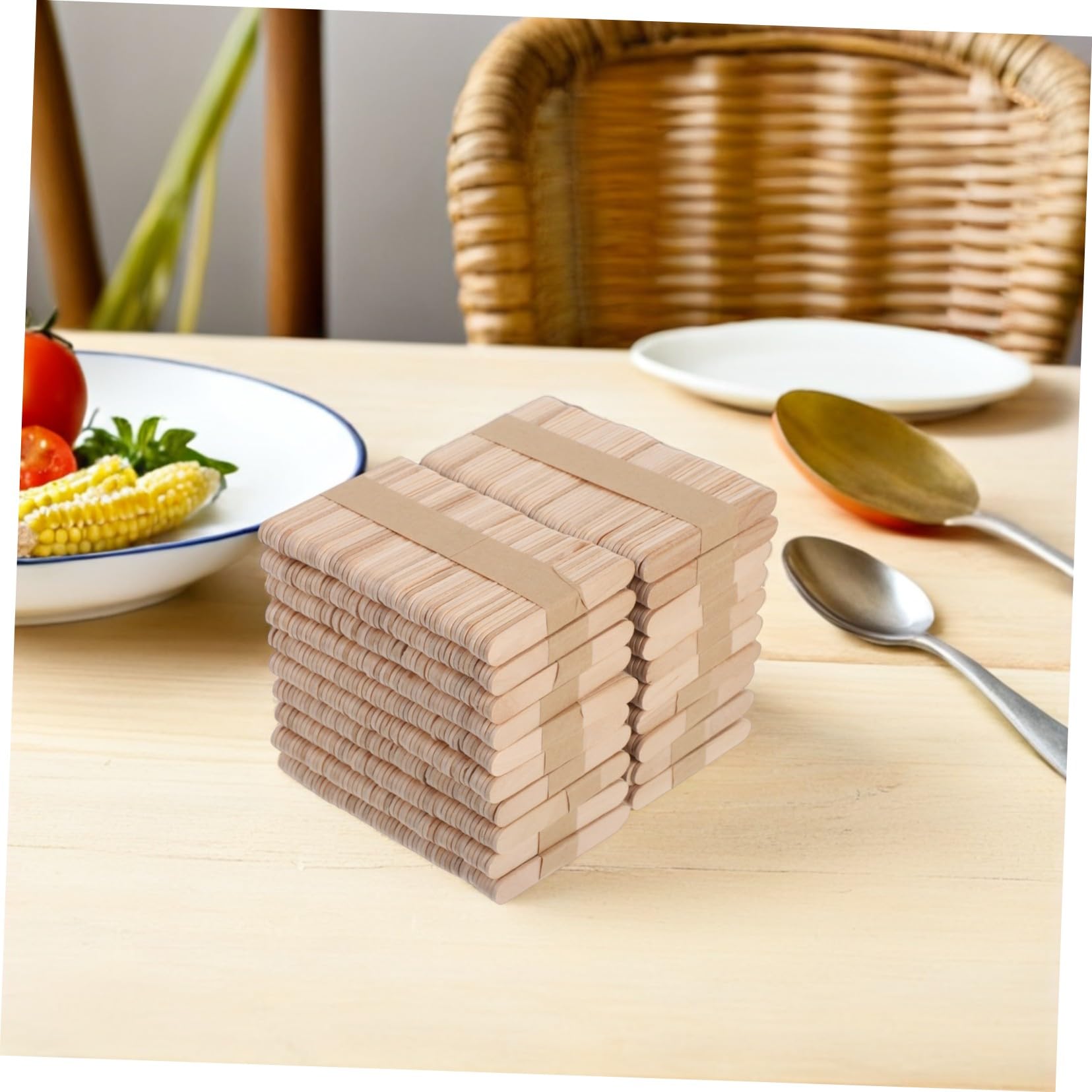 Bastoncini di Legno per Arti e Mestieri, 1000 Pezzi | Lunghezza 2, 55 Pollici, Finitura Liscia senza Schegge, per Scuola e Mescolare