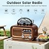 Radio portátil vintage de onda corta con Bluetooth y TWS, recepción AM/FM/SW, radio solar con soporte para teléfono, carga por batería D/USB, reproductor MP3, soporte para tarjeta TF para papá y personas mayores/amigos 5