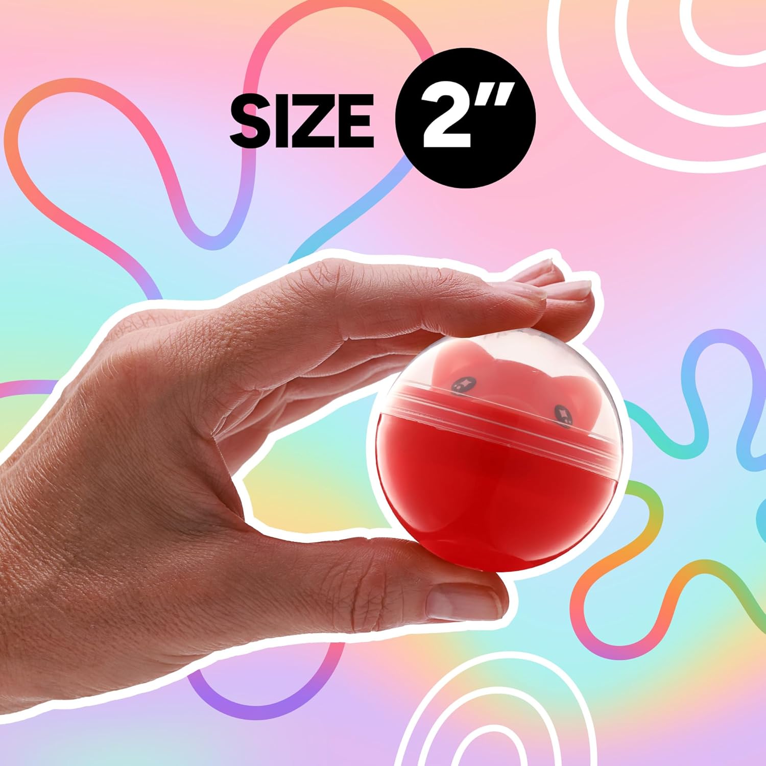 Capsule Vending Machine Translucent Round Capsules Empty 500 pcs 2 inch - Gumball Machine Capsules Bulk Party Favors Containers - Easter Basket Stuffers Gifts Pinata Stuffers DIY Craft Supplies