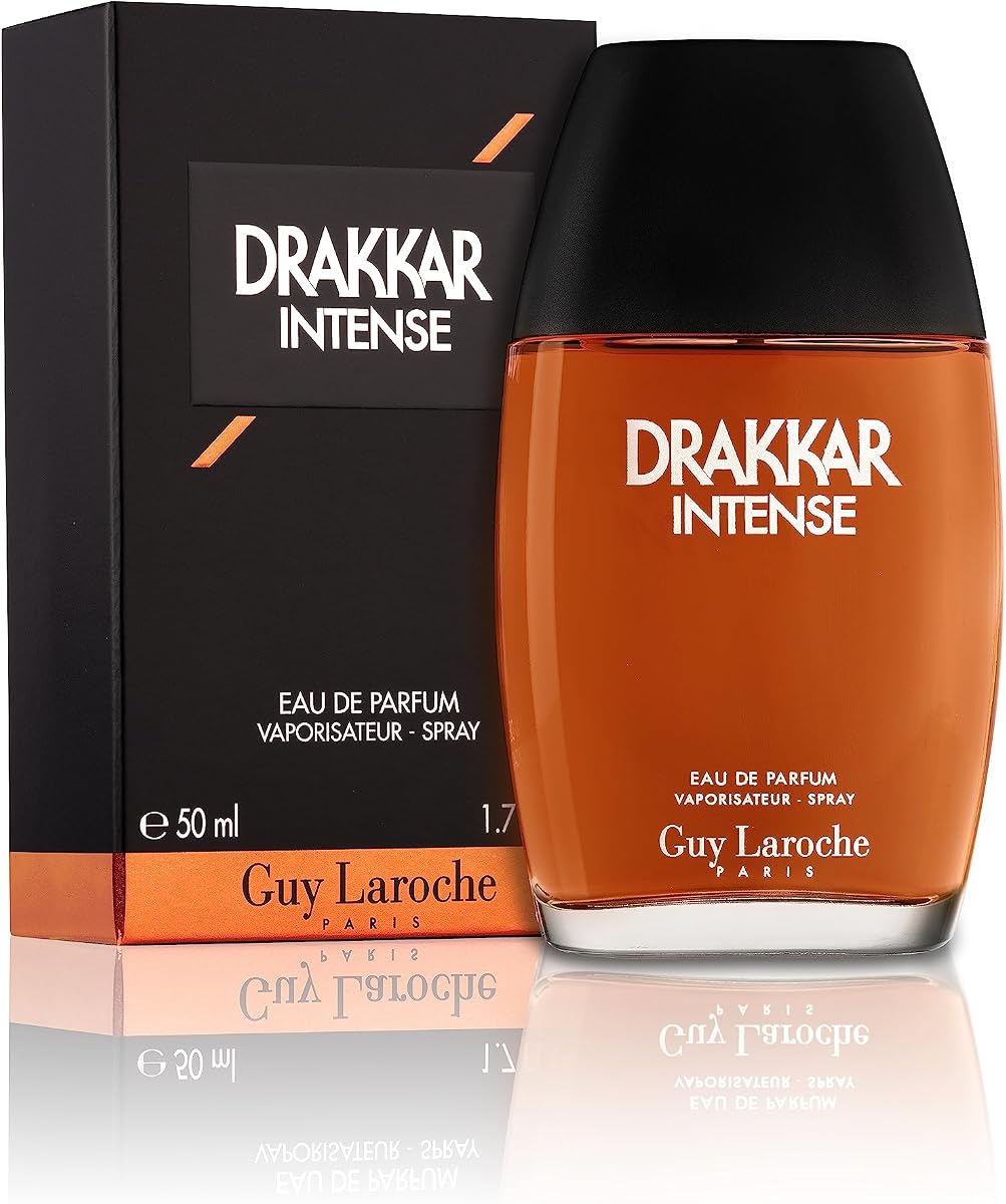 Guy Laroche Drakkar Intense Eau de Parfum para hombre - Colonia seductora e irresistible para hombre, fragancia Ambery Fougere con notas de vainilla, bergamota y salvia, perfume de larga duración para hombres, 1.7 onzas líquidas