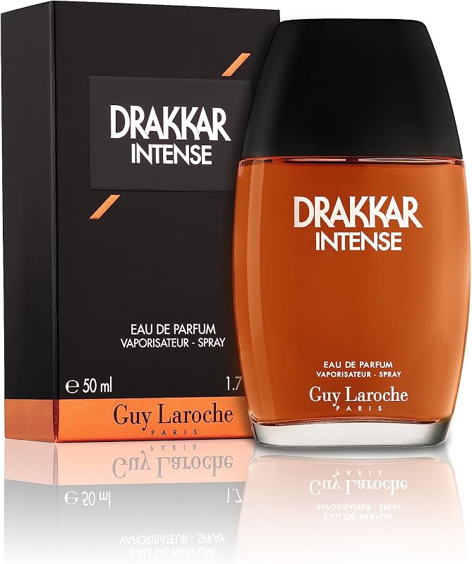 Guy Laroche Drakkar Intense Eau de Parfum para hombre - Colonia seductora e irresistible para hombre, fragancia Ambery Fougere con notas de vainilla, bergamota y salvia, perfume de larga duración para hombres, 1.7 onzas líquidas