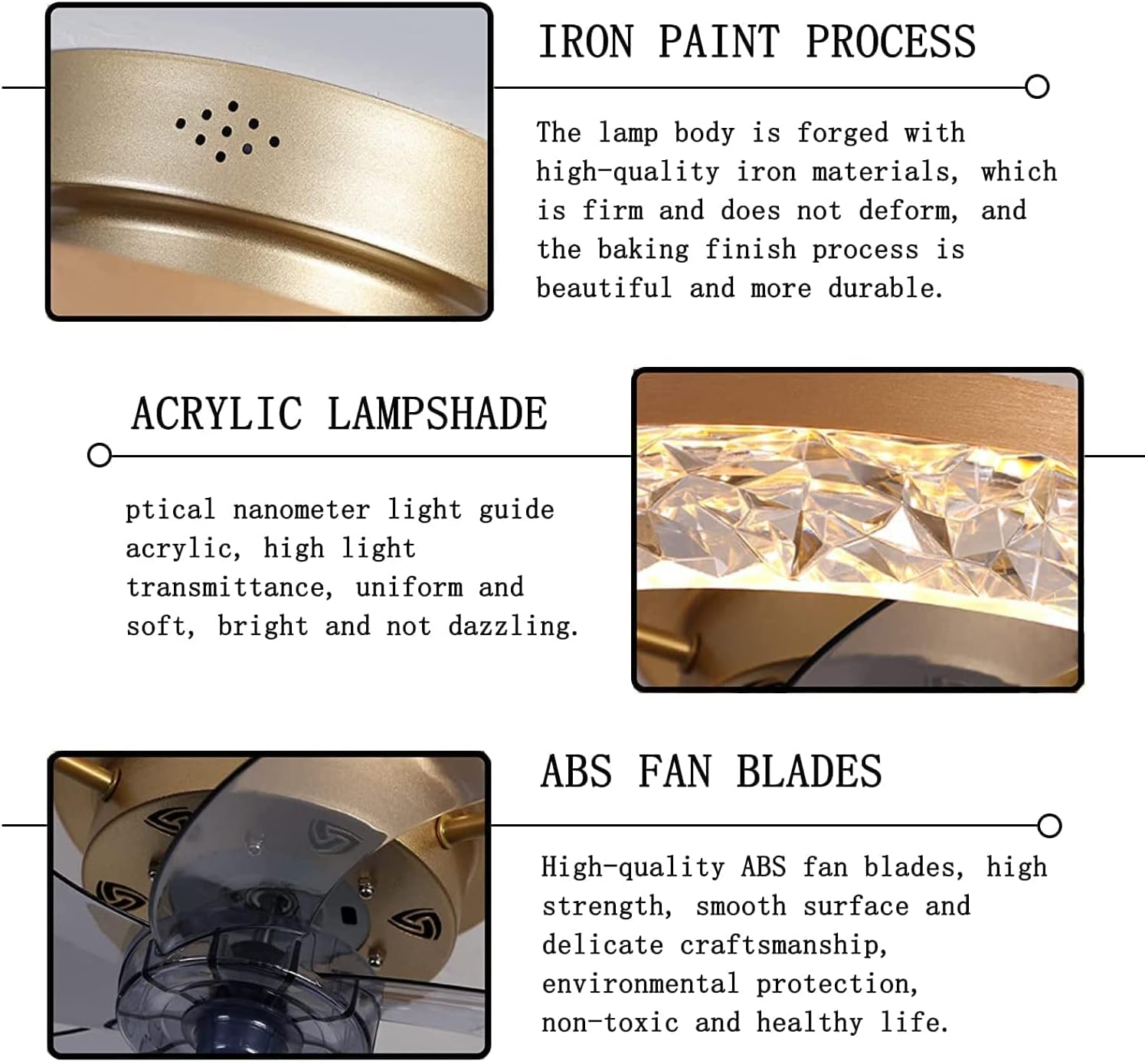 19.7" Ceiling Fan with Lights Remote Control, Modern Enclosed Bladeless , Dimmable LED 3 Color 6 Speeds Timing Reversible Blades, Indoor Flush Mount Low Profile Ceiling Fan