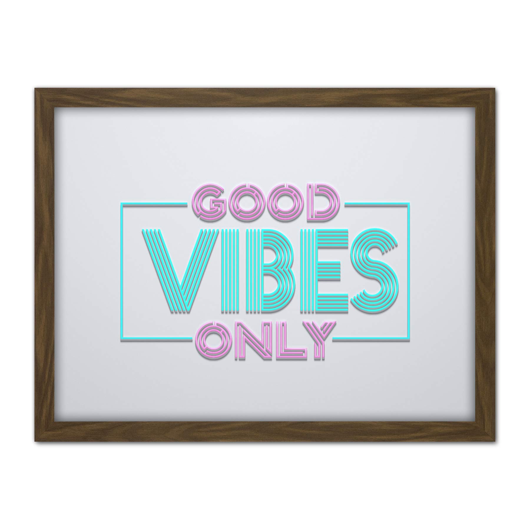 Wee Blue Coo Good Vibes Only Artwork Framed Wall Art Print 18X24 Inch