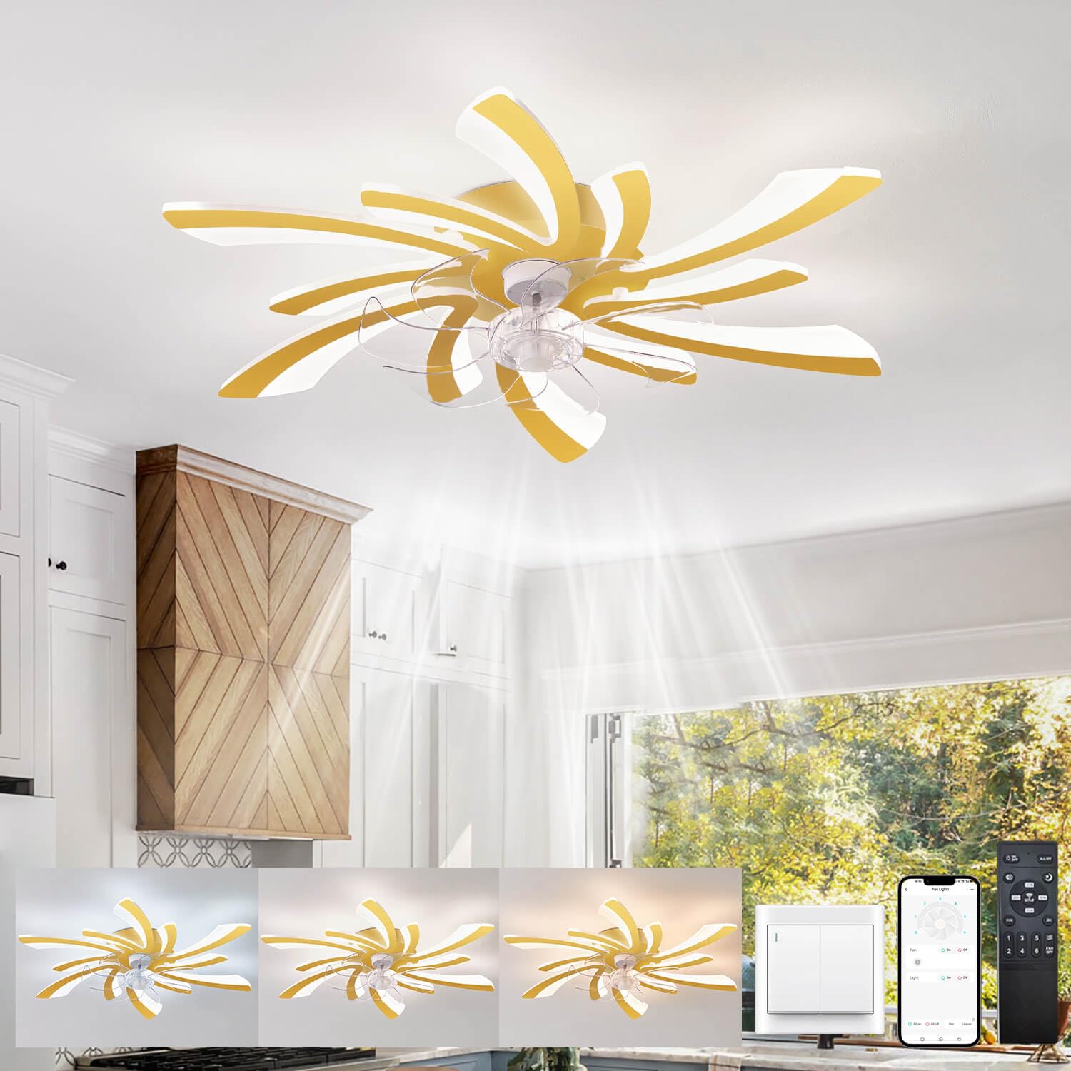 Plafondventilator HARSTAD zwart 50 cm met lamp | 3 snelheden | Lichtcentrum Hengelo