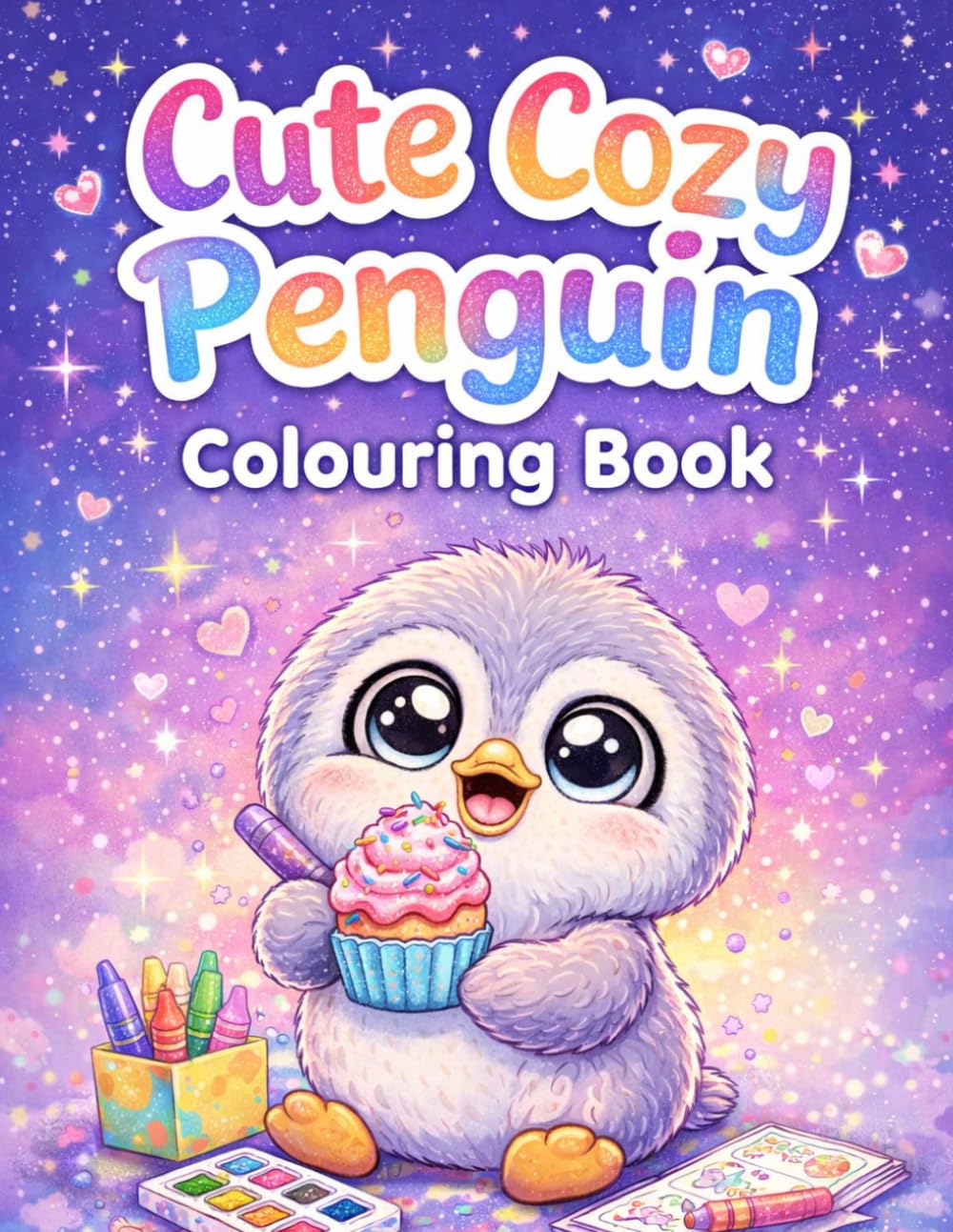Cute Cozy Penguin Colouring Book For Girls