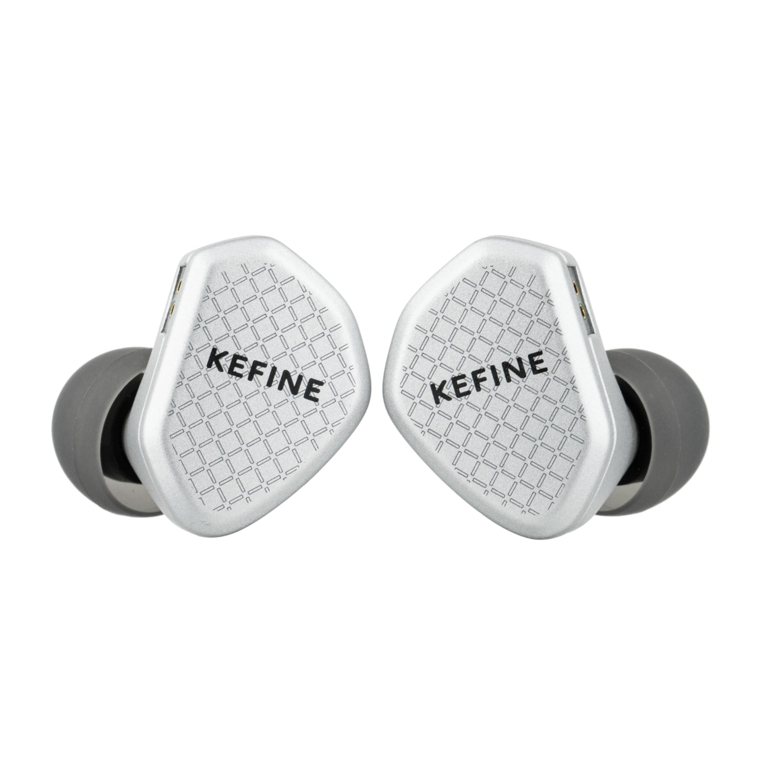 Linsoul Kefine Klean In Ear Monitor,Cuffie con Driver Dinamico con Diaframma DLC 10mm,Auricolari da Gioco,Ugelli Sostituibili,Cavo Placcato Argento Staccabile per Audiofili (Senza Mic 3.5mm, Argento)