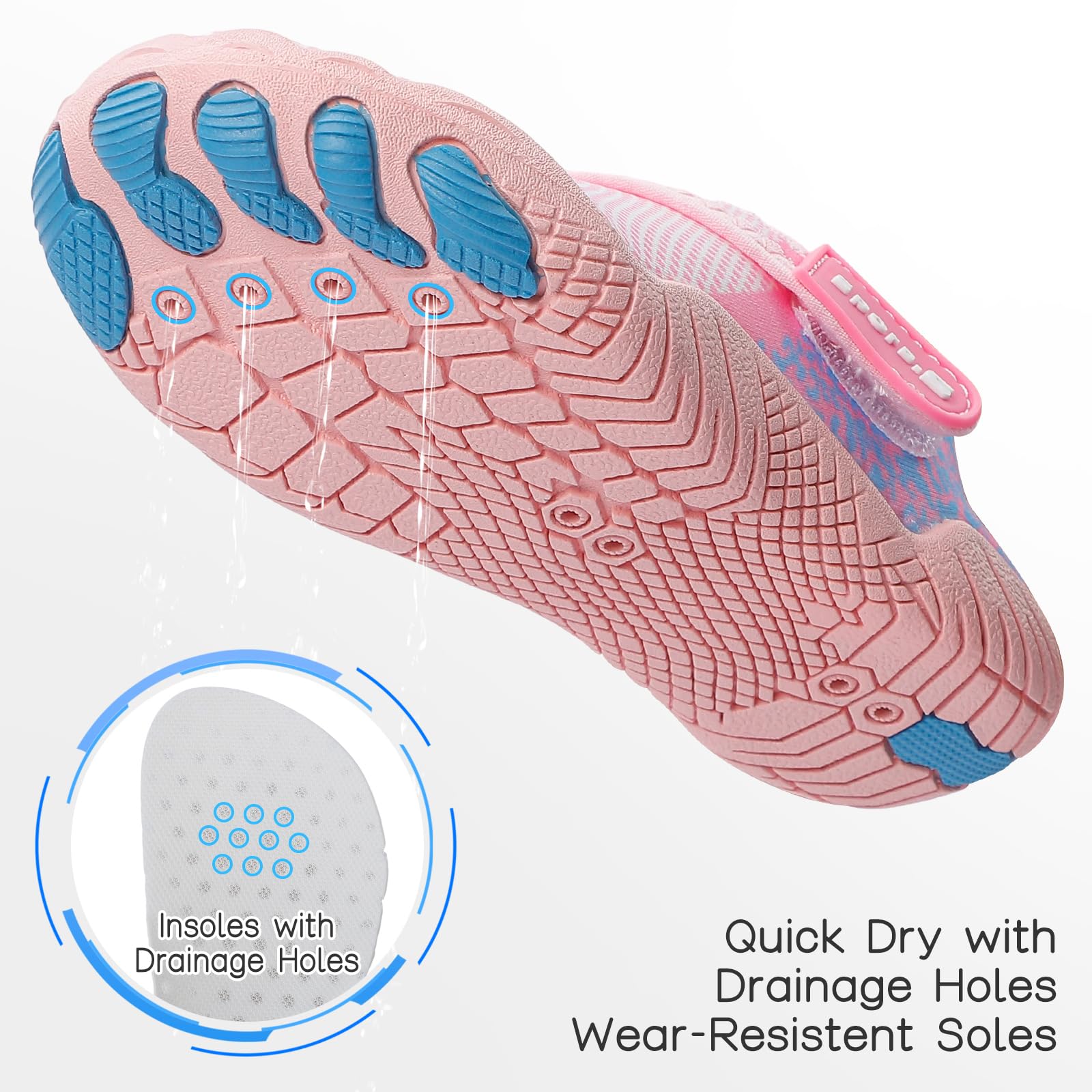 MASOCIO Chaussures Aquatiques Enfant Chaussures d'eau Séchage Rapide Antidérapantes pour Piscine Mer Plage Taille 27-37 EU - 5